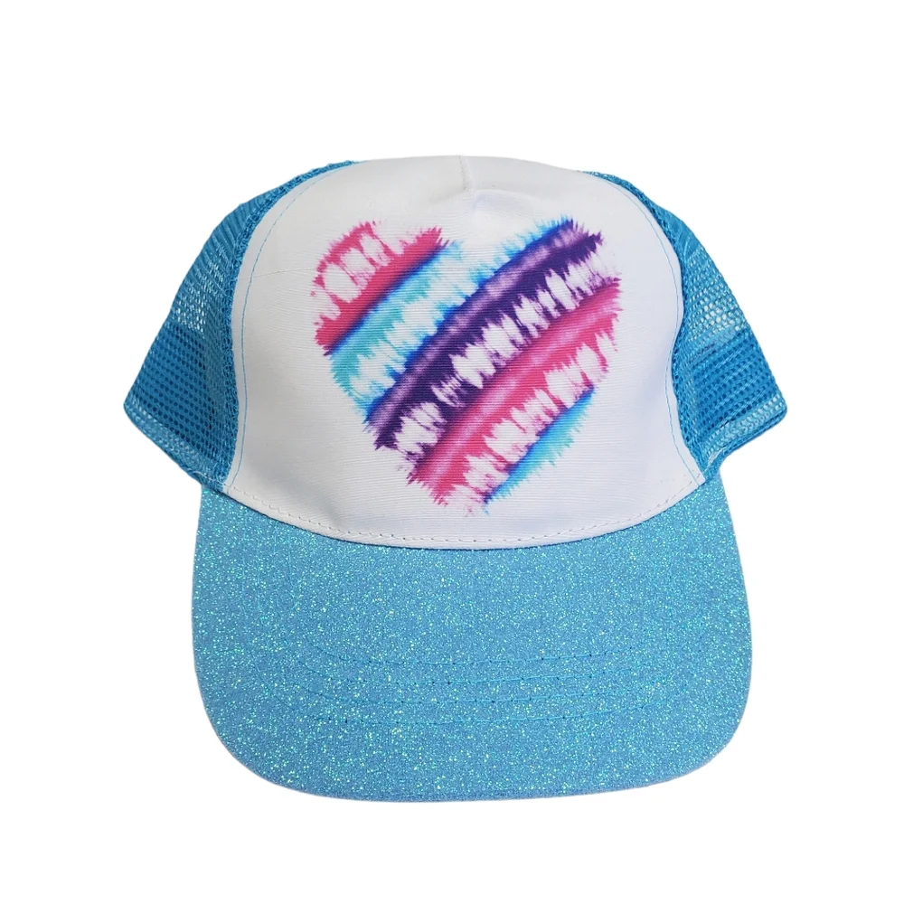 NWOT Girls Bundle Girls' Cap Tye Dye Heart & Hair Bows 5 Pack